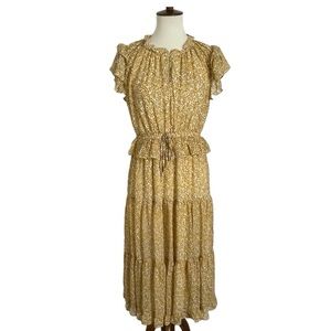 Moon River Tiered Ruffled Lined Maxi Dress Sz M